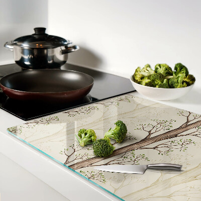 Chopping board Tree branches with leaves pattern