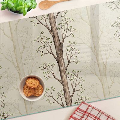 Chopping board Tree branches with leaves pattern