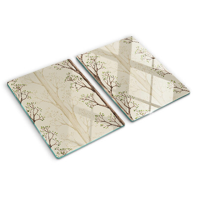 Chopping board Tree branches with leaves pattern