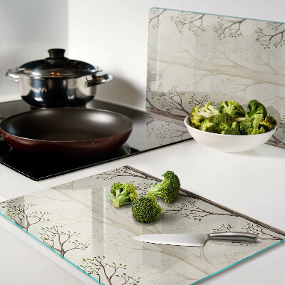 Chopping board Tree branches with leaves pattern