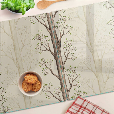 Chopping board Tree branches with leaves pattern