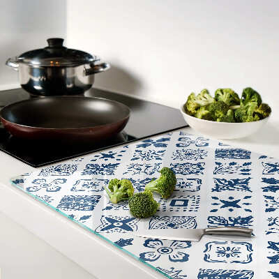 Glass chopping board Floral motif in folk style