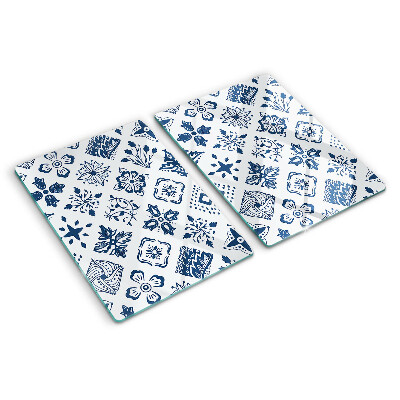 Glass chopping board Floral motif in folk style