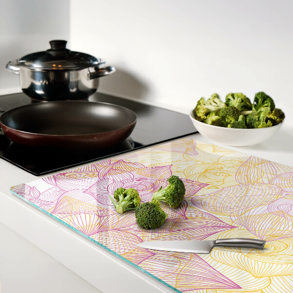 Glass kitchen board Floral pattern in pastel colors