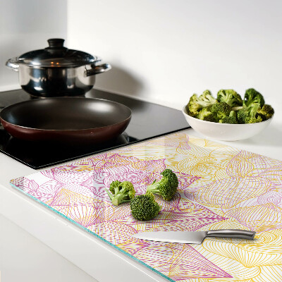 Glass kitchen board Floral pattern in pastel colors
