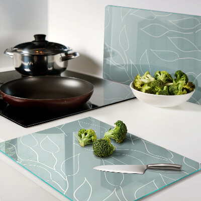 Chopping board Leaves on the background