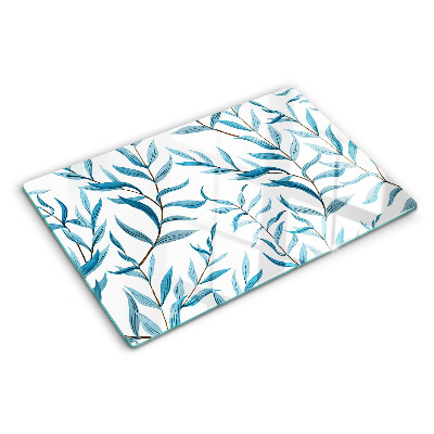 Cutting board Leaves in shades of blue