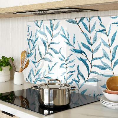 Cutting board Leaves in shades of blue