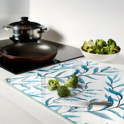 Cutting board Leaves in shades of blue