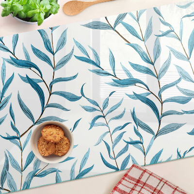 Cutting board Leaves in shades of blue