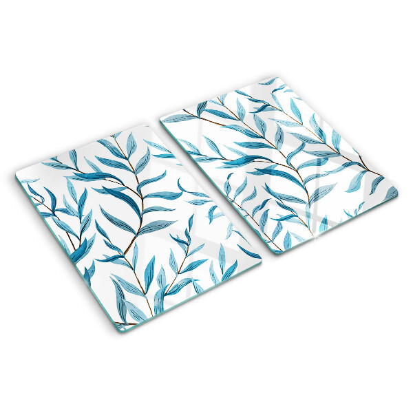 Cutting board Leaves in shades of blue