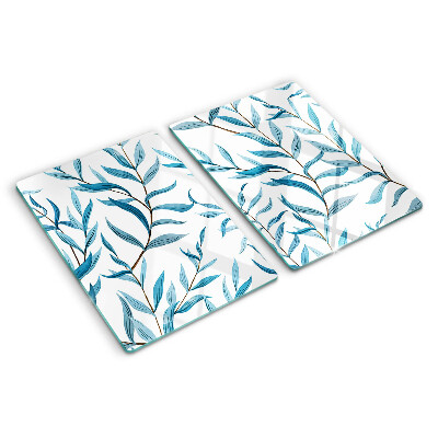 Cutting board Leaves in shades of blue