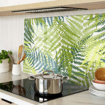 Glass kitchen board Fern leaves in different shades