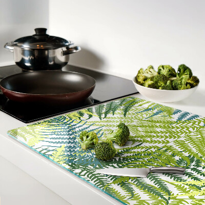 Glass kitchen board Fern leaves in different shades
