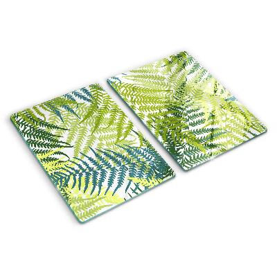 Glass kitchen board Fern leaves in different shades