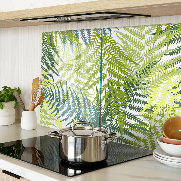 Glass kitchen board Fern leaves in different shades