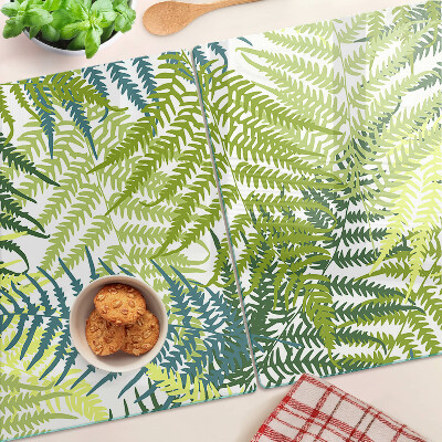 Glass kitchen board Fern leaves in different shades