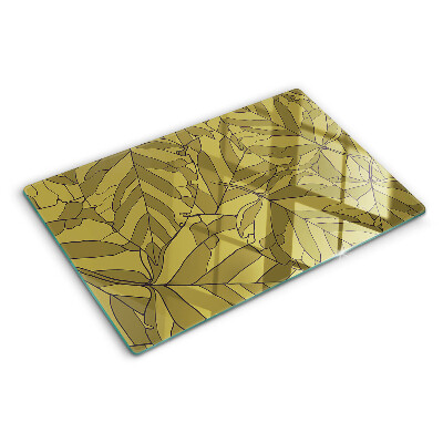 Cutting board Leaves in shades of gold
