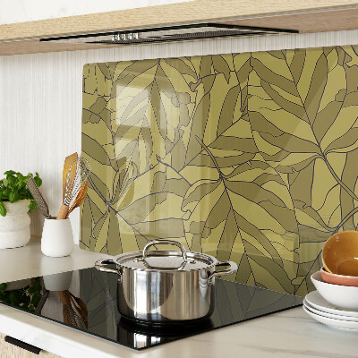 Cutting board Leaves in shades of gold