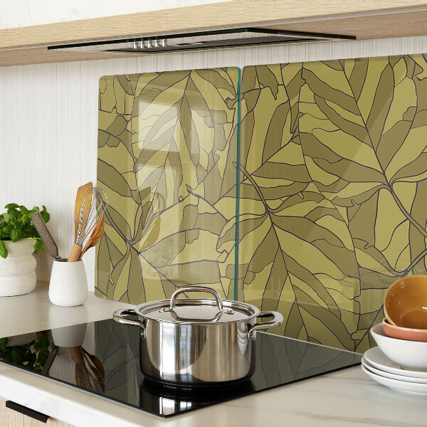 Cutting board Leaves in shades of gold