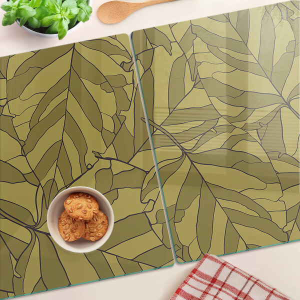 Cutting board Leaves in shades of gold