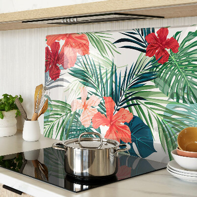 Chopping board Tropical plant motif with flowers