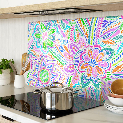 Cutting board Floral pattern in boho style