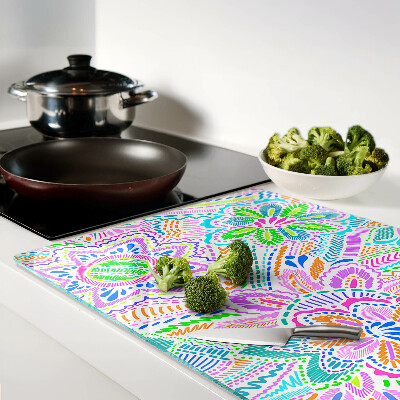 Cutting board Floral pattern in boho style