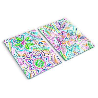 Cutting board Floral pattern in boho style