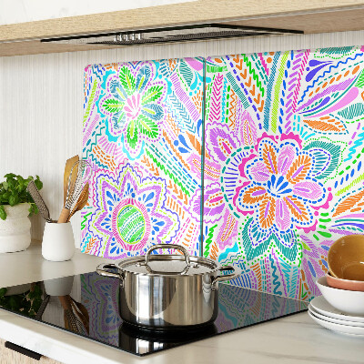 Cutting board Floral pattern in boho style
