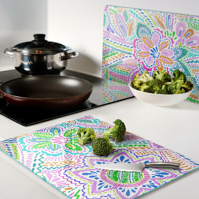 Cutting board Floral pattern in boho style