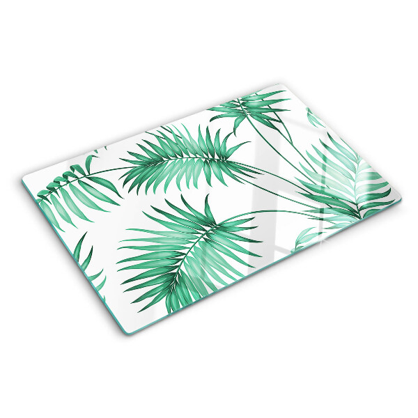 Chopping board glass Palm leaves