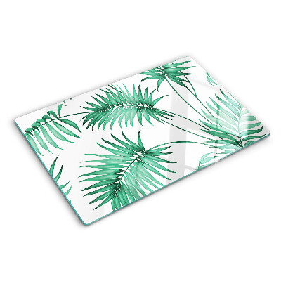 Chopping board glass Palm leaves