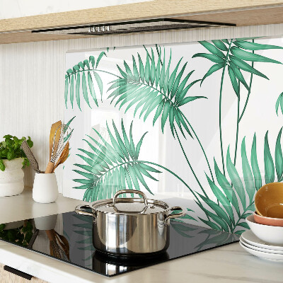 Chopping board glass Palm leaves