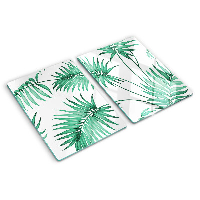 Chopping board glass Palm leaves