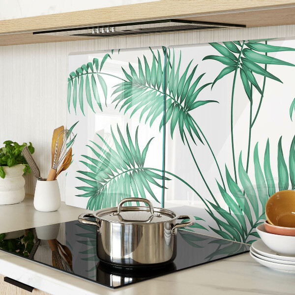 Chopping board glass Palm leaves