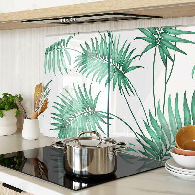 Chopping board glass Palm leaves