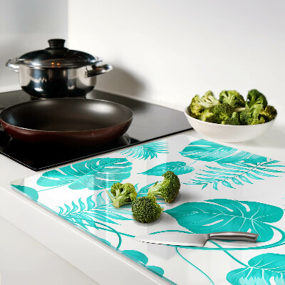 Cutting board Tropical leaves in shades of green