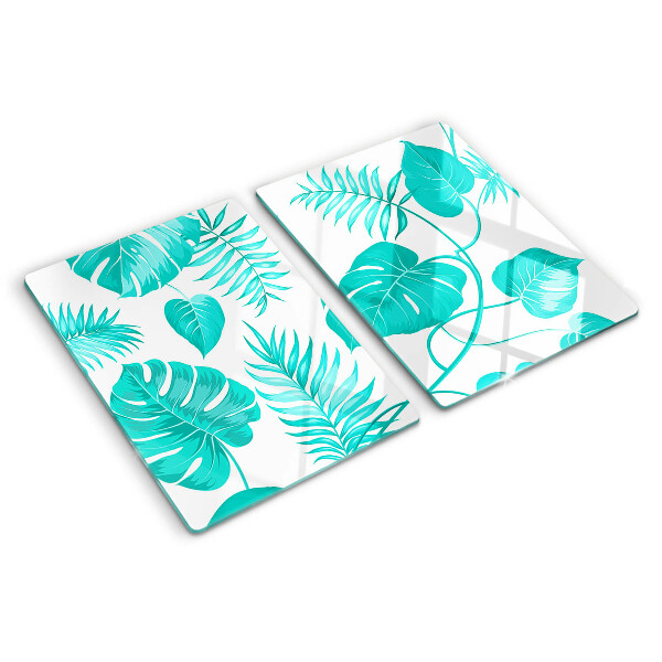 Cutting board Tropical leaves in shades of green