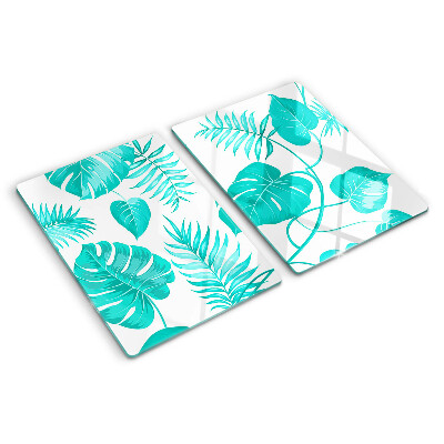 Cutting board Tropical leaves in shades of green