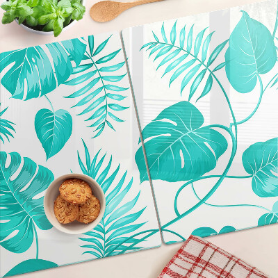 Cutting board Tropical leaves in shades of green