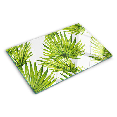 Chopping board Palm leaves in shades of green