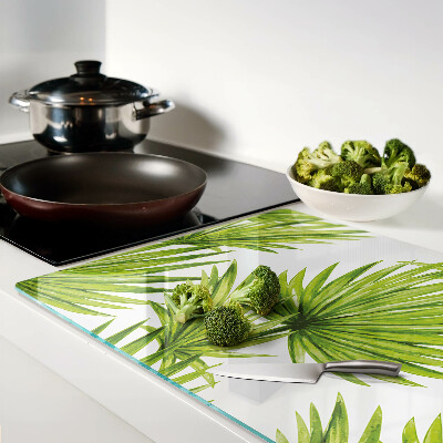 Chopping board Palm leaves in shades of green