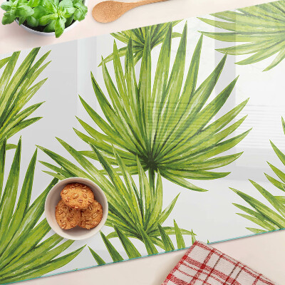 Chopping board Palm leaves in shades of green