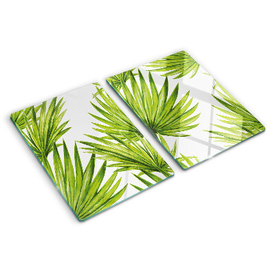 Chopping board Palm leaves in shades of green