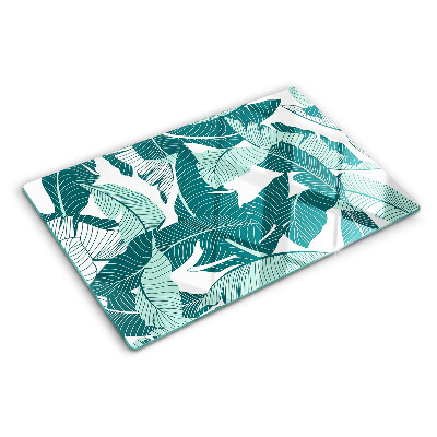 Glass chopping board Tropical leaves in shades of green