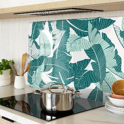 Glass chopping board Tropical leaves in shades of green