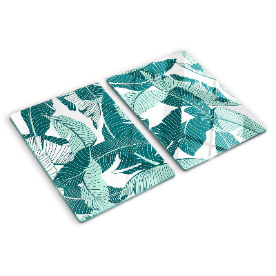 Glass chopping board Tropical leaves in shades of green