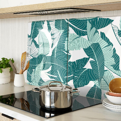 Glass chopping board Tropical leaves in shades of green
