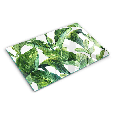 Glass kitchen board Leaves of tropical plants